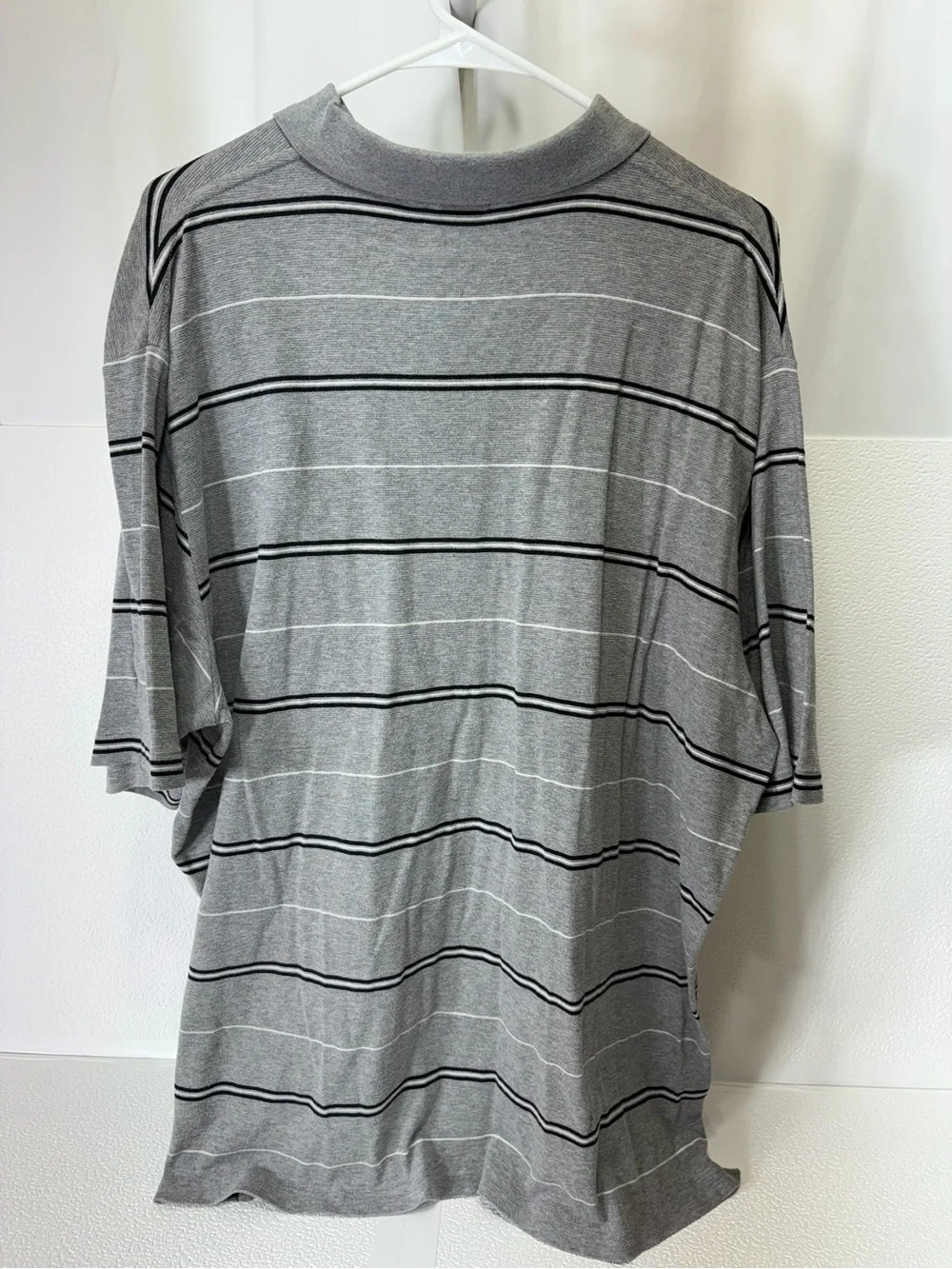 Ralph Lauren Gray Polo with Black & White Stripes 1762
